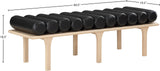 Landon Luxurious Vegan Leather Bench with Solid Oak Base – Art Deco Style for Home Décor Bliss