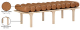 Landon Luxurious Vegan Leather Bench with Solid Oak Base – Art Deco Style for Home Décor Bliss