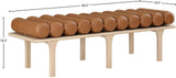 Landon Luxurious Vegan Leather Bench with Solid Oak Base – Art Deco Style for Home Décor Bliss