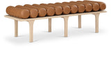 Landon Luxurious Vegan Leather Bench with Solid Oak Base – Art Deco Style for Home Décor Bliss