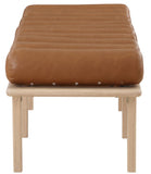 Landon Luxurious Vegan Leather Bench with Solid Oak Base – Art Deco Style for Home Décor Bliss