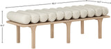 Landon Luxurious Vegan Leather Bench with Solid Oak Base – Art Deco Style for Home Décor Bliss