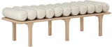 Landon Luxurious Vegan Leather Bench with Solid Oak Base – Art Deco Style for Home Décor Bliss