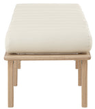 Landon Luxurious Vegan Leather Bench with Solid Oak Base – Art Deco Style for Home Décor Bliss