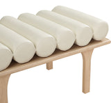 Landon Luxurious Vegan Leather Bench with Solid Oak Base – Art Deco Style for Home Décor Bliss