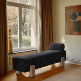 Edison Bench - Chic Mid-Century Modern Design with Soft Upholstery and Stylish Bolster Pillow Included