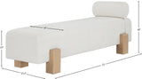 Edison Bench - Chic Mid-Century Modern Design with Soft Upholstery and Stylish Bolster Pillow Included