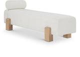 Edison Bench - Chic Mid-Century Modern Design with Soft Upholstery and Stylish Bolster Pillow Included