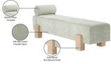Edison Bench - Chic Mid-Century Modern Design with Soft Upholstery and Stylish Bolster Pillow Included