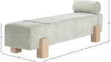 Edison Bench - Chic Mid-Century Modern Design with Soft Upholstery and Stylish Bolster Pillow Included