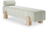 Edison Bench - Chic Mid-Century Modern Design with Soft Upholstery and Stylish Bolster Pillow Included