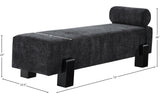 Edison Bench - Stylish Mid-Century Modern Upholstered Bench with Soft Fabric and Bolster Pillow