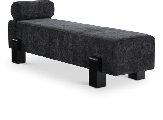 Edison Bench - Stylish Mid-Century Modern Upholstered Bench with Soft Fabric and Bolster Pillow