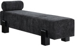 Edison Bench - Stylish Mid-Century Modern Upholstered Bench with Soft Fabric and Bolster Pillow