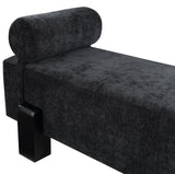 Edison Bench - Stylish Mid-Century Modern Upholstered Bench with Soft Fabric and Bolster Pillow