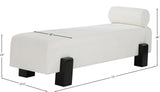 Edison Bench - Stylish Mid-Century Modern Upholstered Bench with Soft Fabric and Bolster Pillow