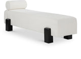 Edison Bench - Stylish Mid-Century Modern Upholstered Bench with Soft Fabric and Bolster Pillow