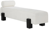 Edison Bench - Stylish Mid-Century Modern Upholstered Bench with Soft Fabric and Bolster Pillow