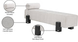 Edison Bench - Stylish Mid-Century Modern Upholstered Bench with Soft Fabric and Bolster Pillow