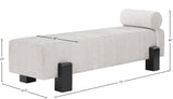 Edison Bench - Stylish Mid-Century Modern Upholstered Bench with Soft Fabric and Bolster Pillow
