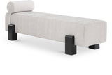 Edison Bench - Stylish Mid-Century Modern Upholstered Bench with Soft Fabric and Bolster Pillow