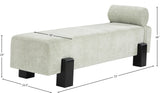 Edison Bench - Stylish Mid-Century Modern Upholstered Bench with Soft Fabric and Bolster Pillow