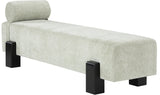 Edison Bench - Stylish Mid-Century Modern Upholstered Bench with Soft Fabric and Bolster Pillow