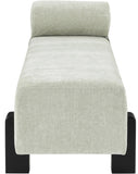 Edison Bench - Stylish Mid-Century Modern Upholstered Bench with Soft Fabric and Bolster Pillow