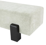 Edison Bench - Stylish Mid-Century Modern Upholstered Bench with Soft Fabric and Bolster Pillow