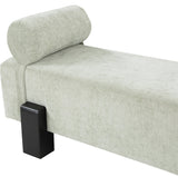 Edison Bench - Stylish Mid-Century Modern Upholstered Bench with Soft Fabric and Bolster Pillow