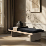 Arlington Bench: Stylish Mid-Century Modern Design with Solid Wood Base and Moveable Tray for Versatility