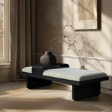 Arlington Bench - Luxurious Chenille Upholstered Seating with Sliding Tray for Modern Spaces