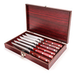 BergHOFF Pakka Wood 7pc Stainless Steel Steak Knife Set with Wood Case