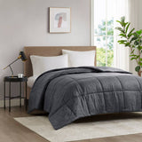 Oversized Jersey Knit Down Alternative Comforter, Black