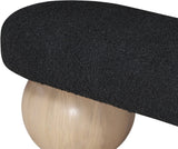 Bowie Boucle Fabric Bench – Luxurious Art Deco Design with Natural Ash Wood Legs for Elegant Spaces