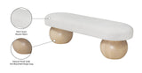 Bowie Boucle Fabric Bench – Luxurious Art Deco Design with Natural Ash Wood Legs for Elegant Spaces