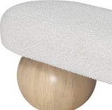 Bowie Boucle Fabric Bench – Luxurious Art Deco Design with Natural Ash Wood Legs for Elegant Spaces