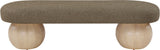 Bowie Boucle Fabric Bench – Luxurious Art Deco Design with Natural Ash Wood Legs for Elegant Spaces