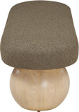 Bowie Boucle Fabric Bench – Luxurious Art Deco Design with Natural Ash Wood Legs for Elegant Spaces