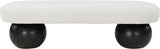 Bowie Boucle Fabric Bench - Luxurious Art Deco Seating with Elegant Solid Ash Wood Legs for Home Decor