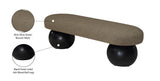 Bowie Boucle Fabric Bench - Luxurious Art Deco Seating with Elegant Solid Ash Wood Legs for Home Decor