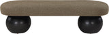 Bowie Boucle Fabric Bench - Luxurious Art Deco Seating with Elegant Solid Ash Wood Legs for Home Decor