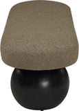 Bowie Boucle Fabric Bench - Luxurious Art Deco Seating with Elegant Solid Ash Wood Legs for Home Decor