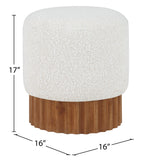 Veranda Boucle Fabric Upholstered Stool