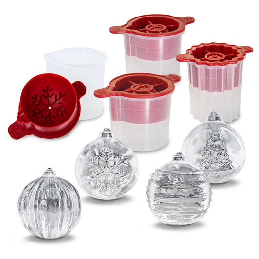 Festive Holiday Ornament Ice Molds - Set of 4