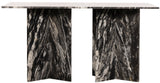 Verona Dining Table - Handcrafted Black Marble with Unique Base for Timeless Elegance and Style