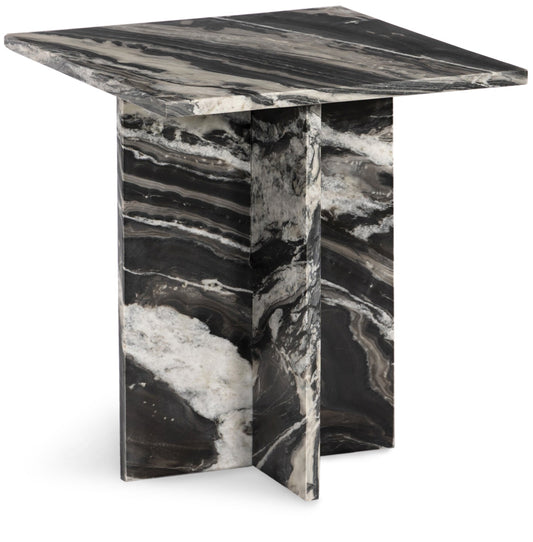 Verona End Table - Handcrafted Marble Design with Unique Base for Contemporary Elegance in Any Room