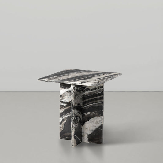 Verona End Table - Handcrafted Marble Design with Unique Base for Contemporary Elegance in Any Room