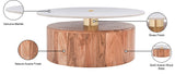 Stonewood Acacia Wood Mid Century Coffee Table with Genuine Marble Top and Brass Finish Charm