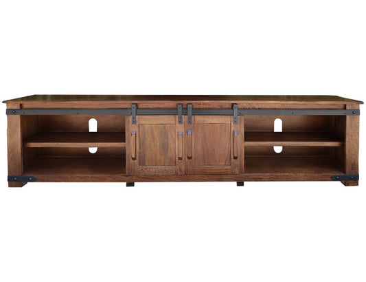 4 Door 93" TV Stand - Parota Wood TV Console